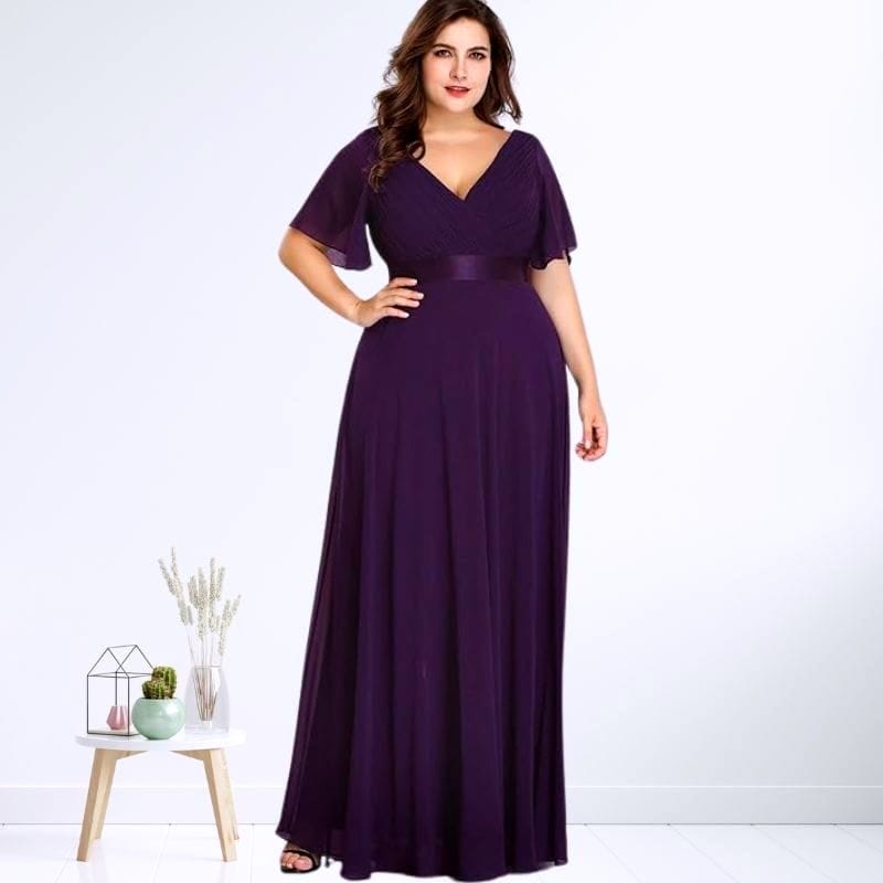 plus size purple party dress