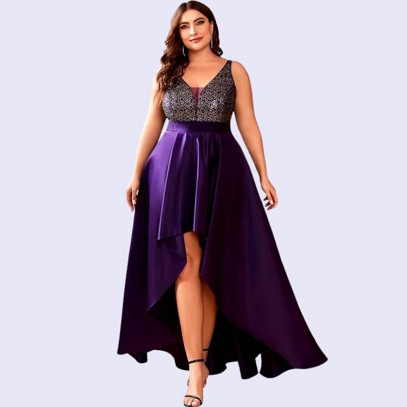plus size purple party dress