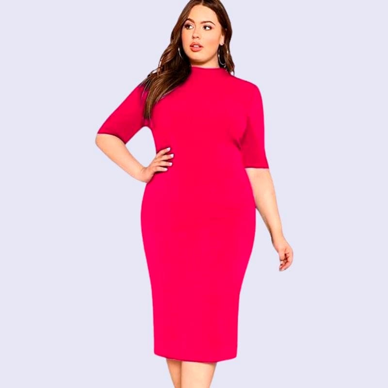 hot pink plus size dress