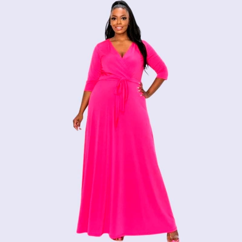 hot pink plus size dress