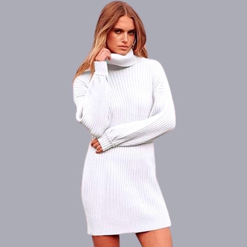 white sweater dress outfit