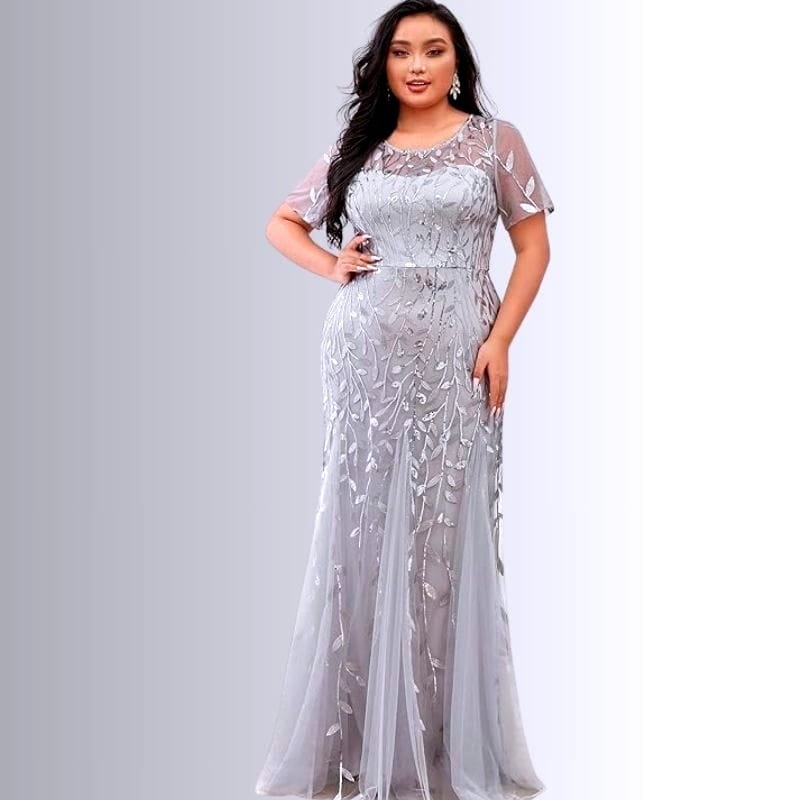 silver plus size dress