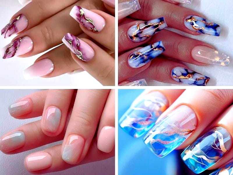 how do you do marble nails with acrylic