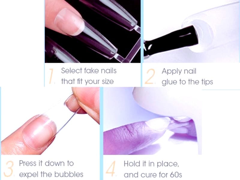 how to apply acrylic nail tips