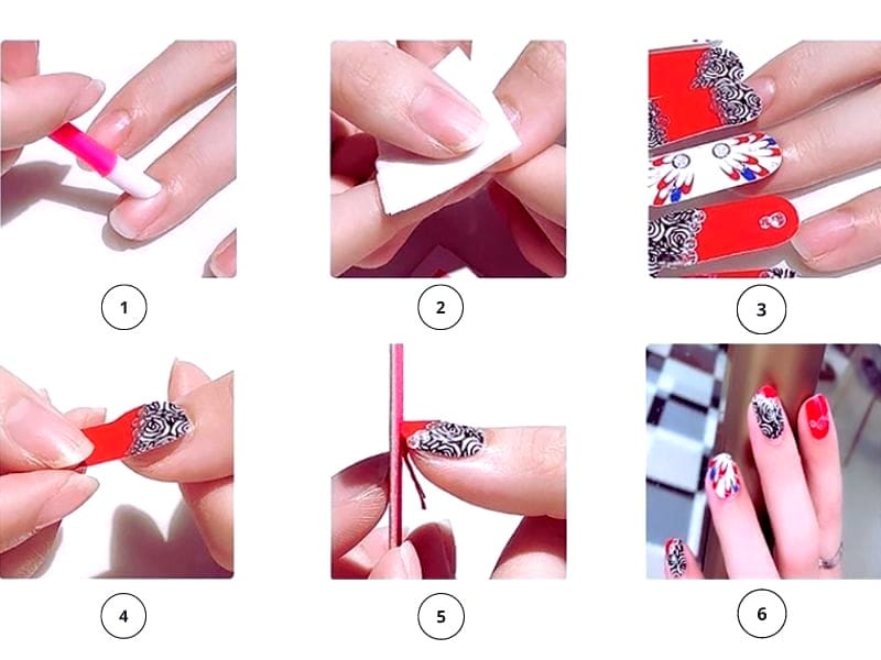 How do you apply gel nail strips