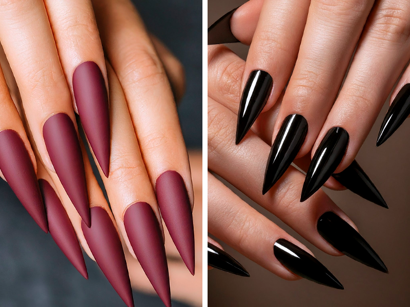 What is the difference between stiletto and almond nails