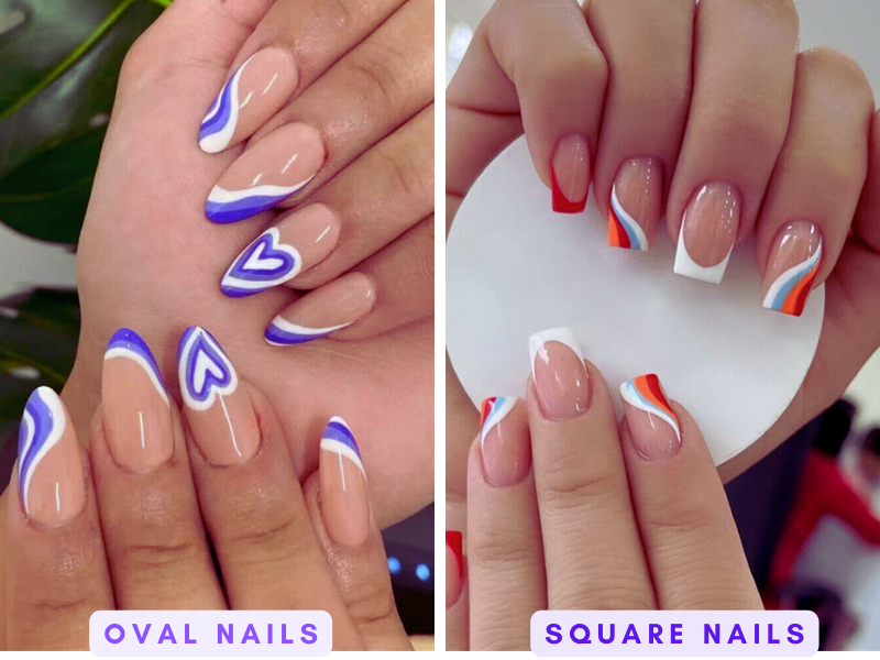 What is the difference between oval and square nails