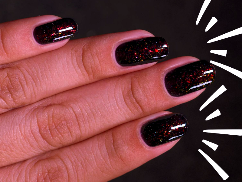 Does black glitter nail polish make your nails look shorter