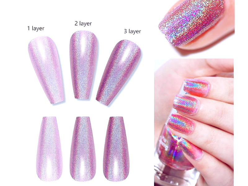 What is holographic nail polish made of