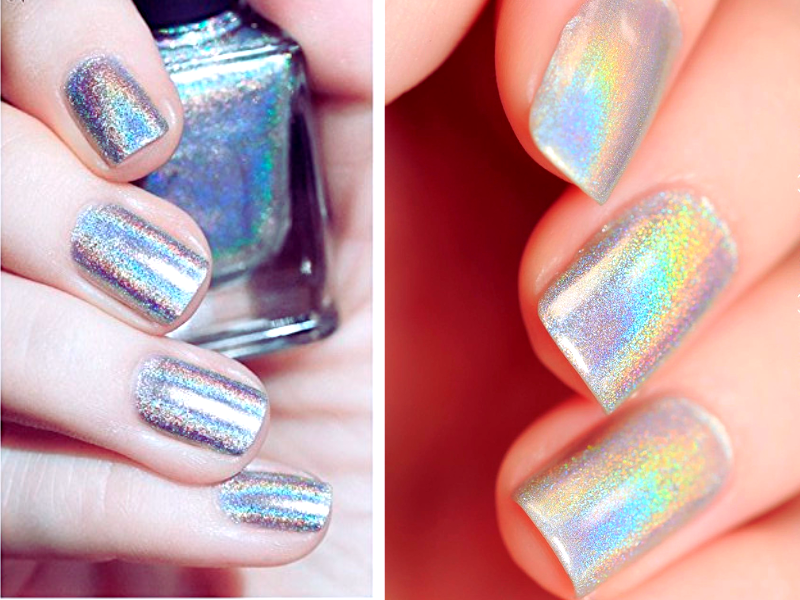 What is holographic nail polish made of