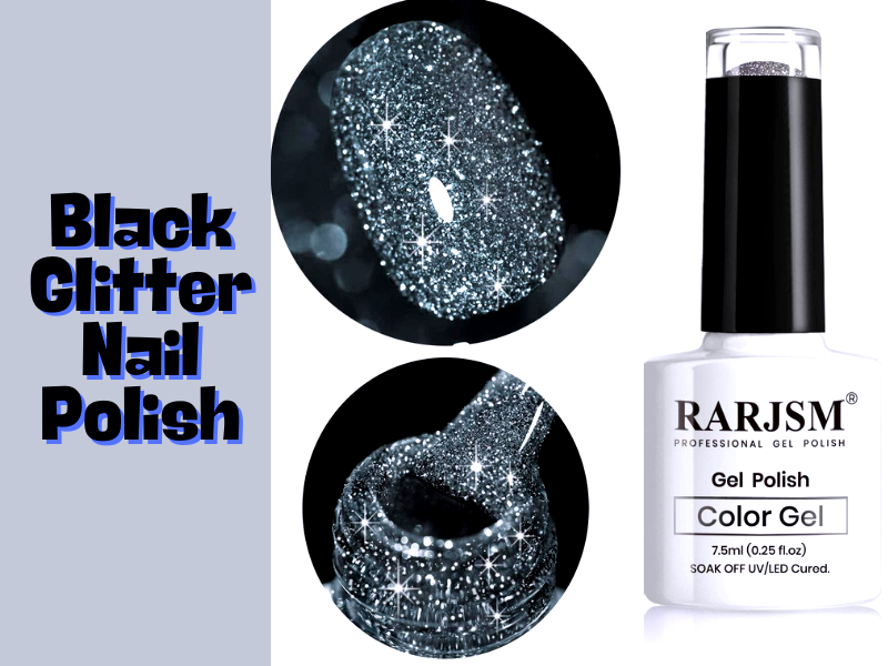 what are different types of black glitter nail polis
