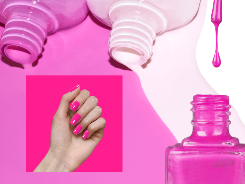 Are there different finishes available for hot pink nail polish