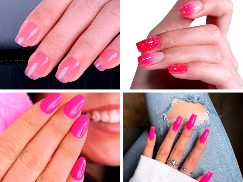 Are there different finishes available for hot pink nail polish