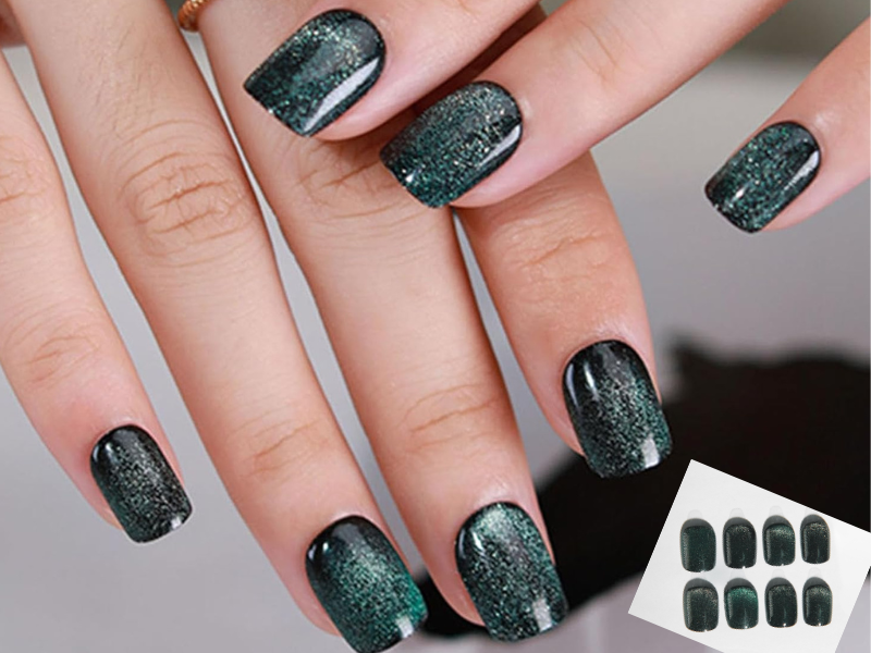 Can I customize green press-on nails