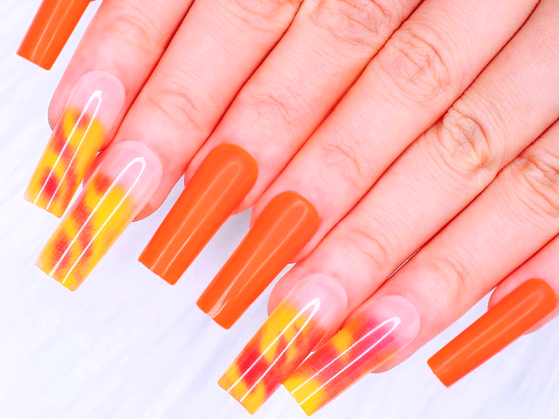 Can I wear neon orange nails with other nail colors