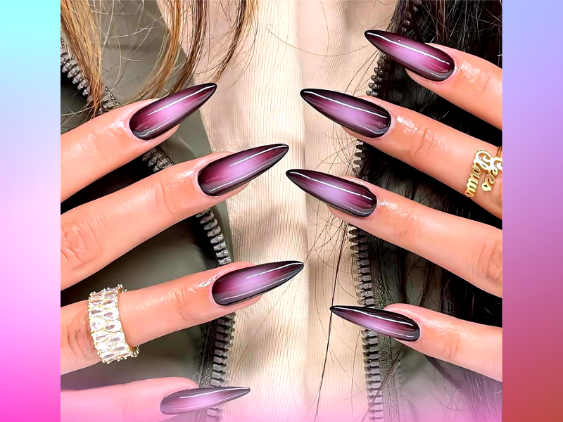 What defines ombre stiletto nails