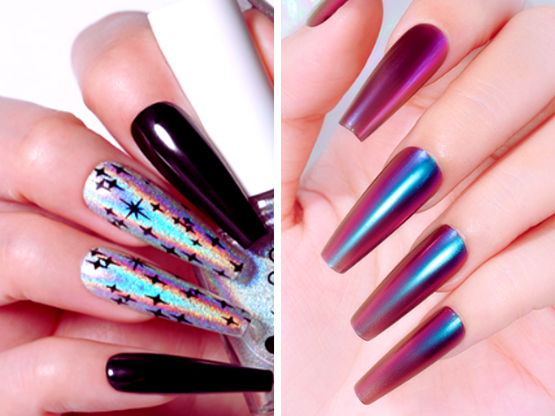 What is the difference between holographic and iridescent nail polish