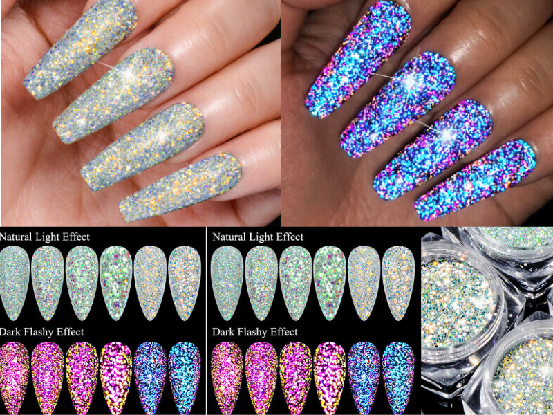 What kind of glitter powder can you use on nails