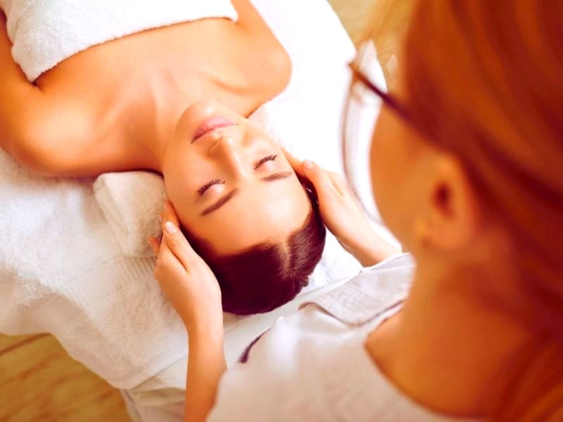 A relaxing facial massage in progress.