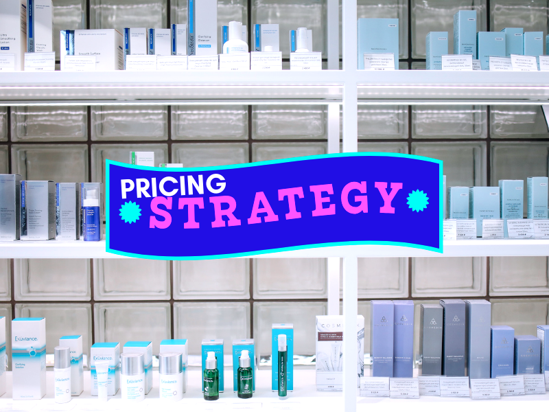 Skincare product display emphasizing effective pricing strategy concepts.