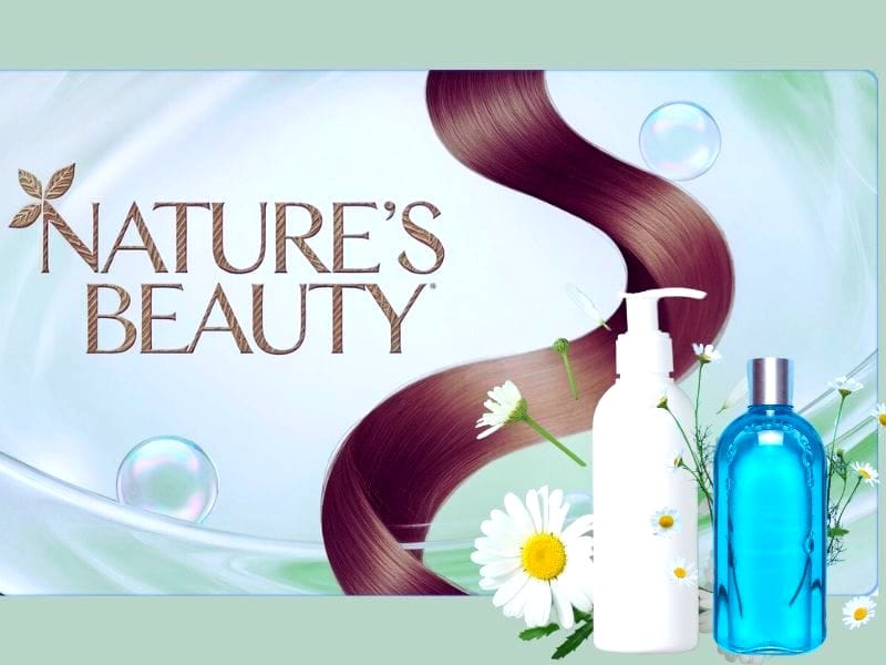 Elegant image featuring nature-inspired hair care products with the text 'Nature's Beauty' to boost salon revenue.