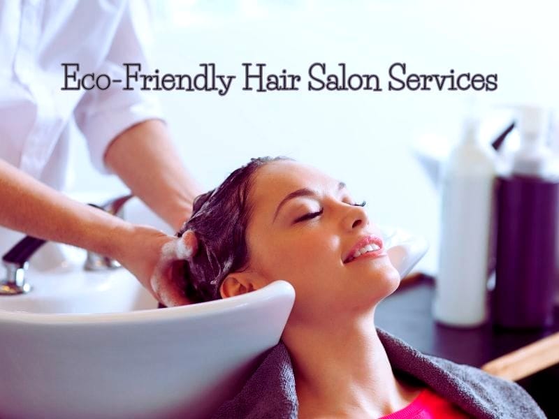 Client enjoys a relaxing salon wash with natural hair care products, ensuring eco-friendly beauty care.