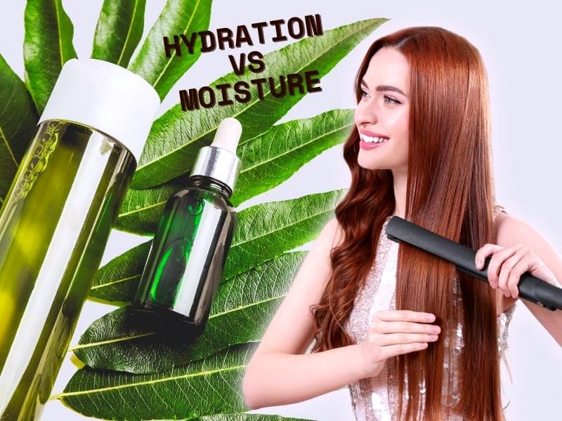 Hydration vs. moisture: Hair oils and sleek hair, highlighting scalp care and dandruff prevention.