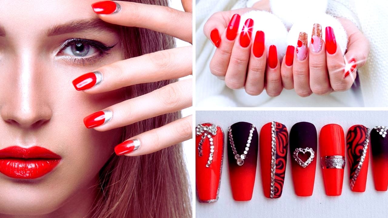 red press on nails