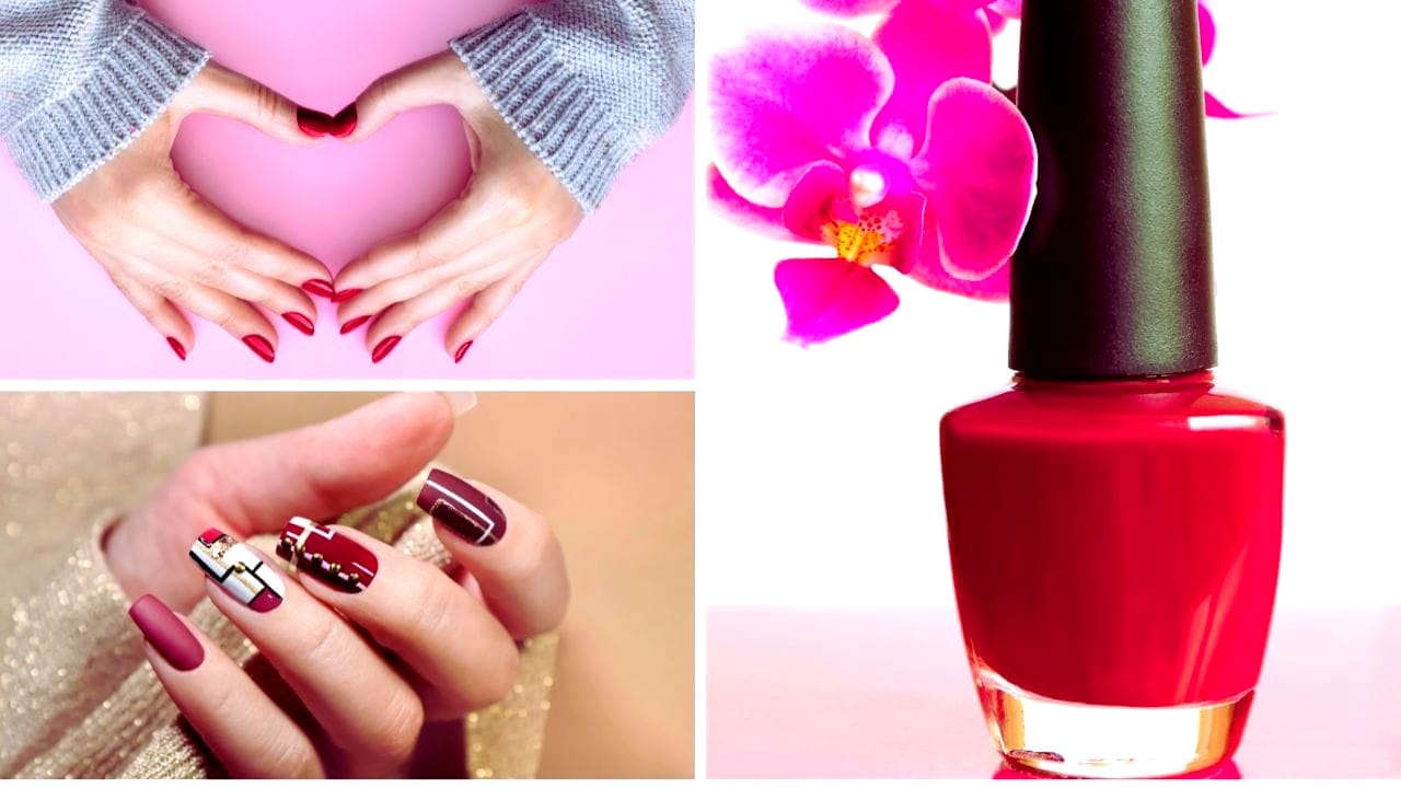 burgundy nail polish