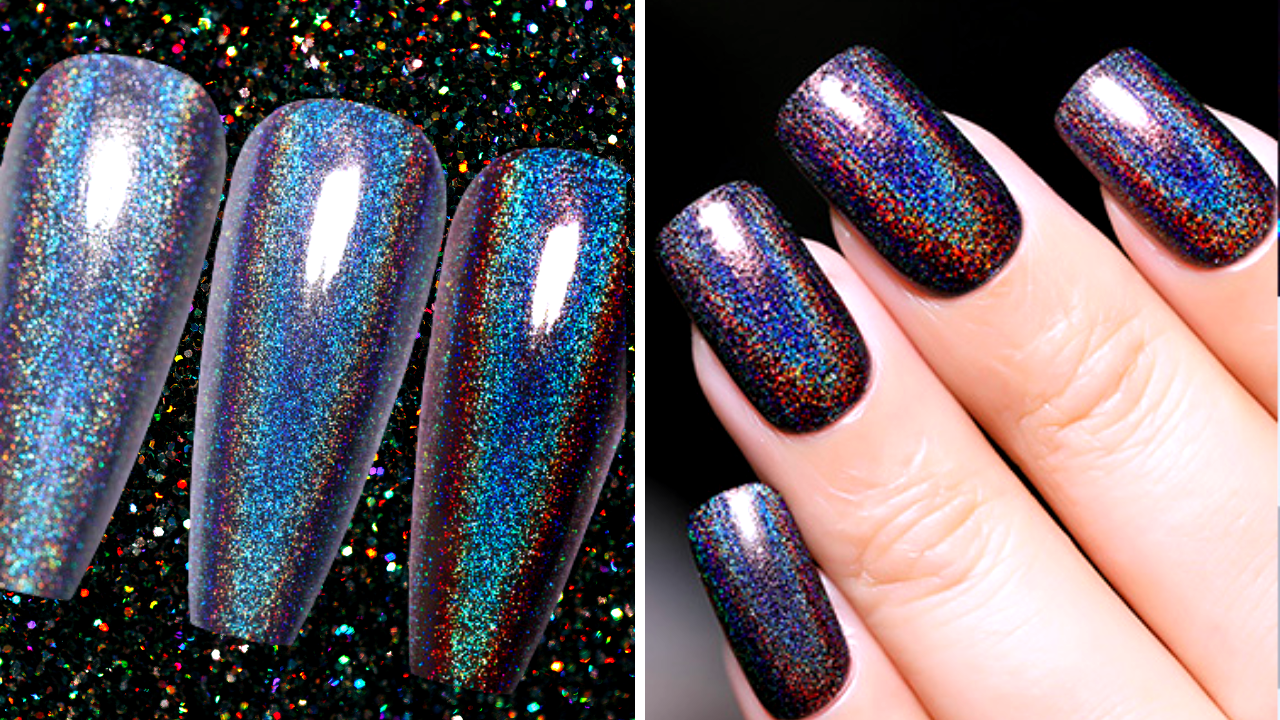 What is holographic nail polish made of