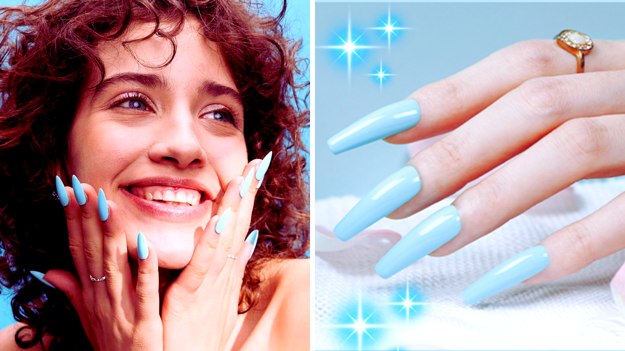 light blue nail polish