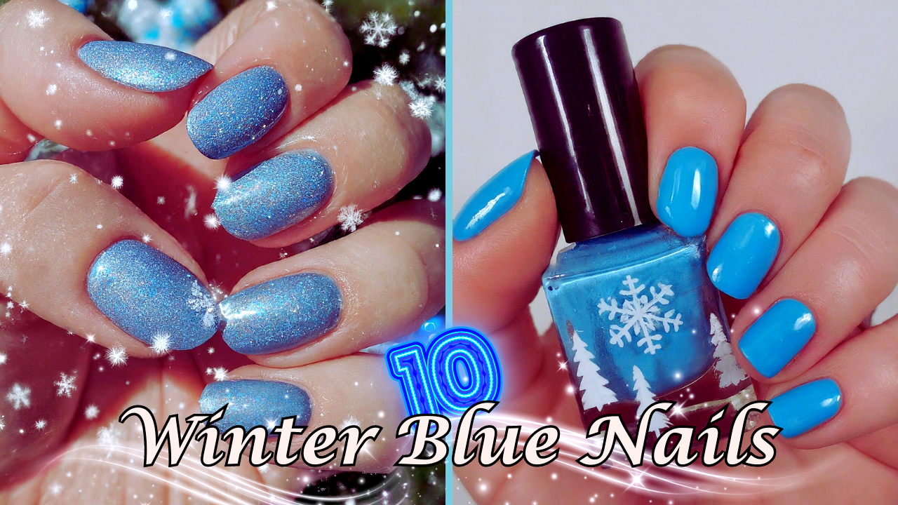 winter blue nails