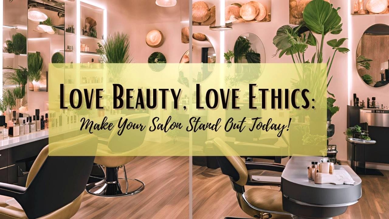 Luxurious salon interior featuring elegant décor and cruelty-free products displayed, emphasizing ethical beauty choices.