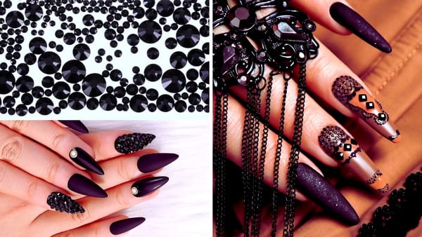 Best of the Bold: Top 5 Black Rhinestone Nails for Statement Style
