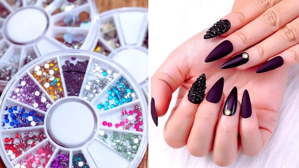 What Are Black Rhinestones on Nails?